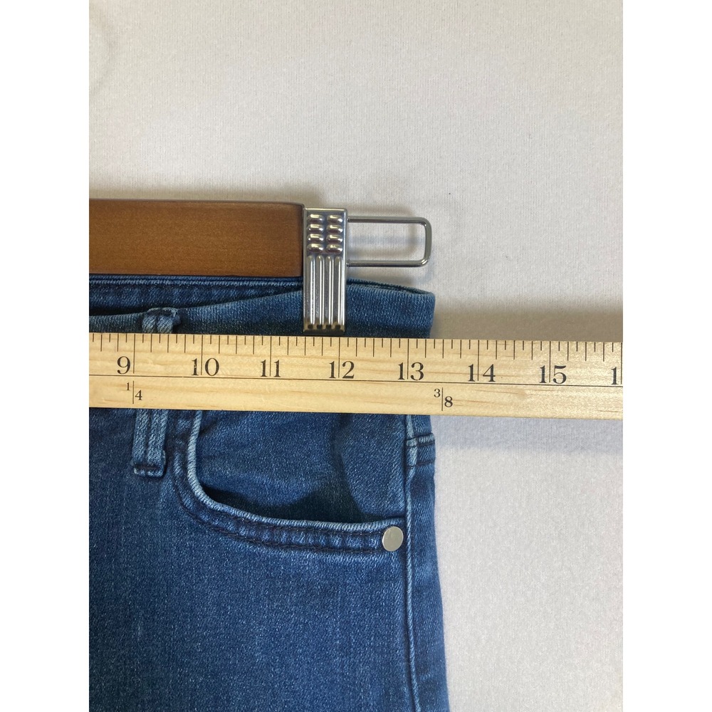 Boho Chic BCBGMAXAZRIA Womens 25 Blue High Rise Raw Hem Flare Jeans RMH2232107 - Picture 5 of 12